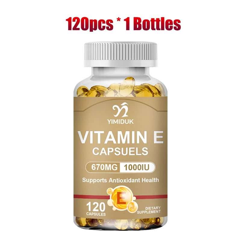 Yimiduk Vitamin E 670mg Capsules 120ct – Skin Hair & Eye Support Vitamin Supplement Qst 120pcs