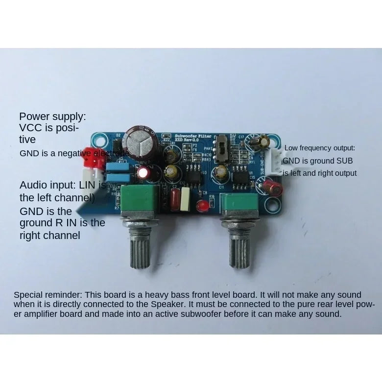 Low Pass Filter Bass Subwoofer Preamp Amplifier Board DC Subwoofer Preamp Board Qme