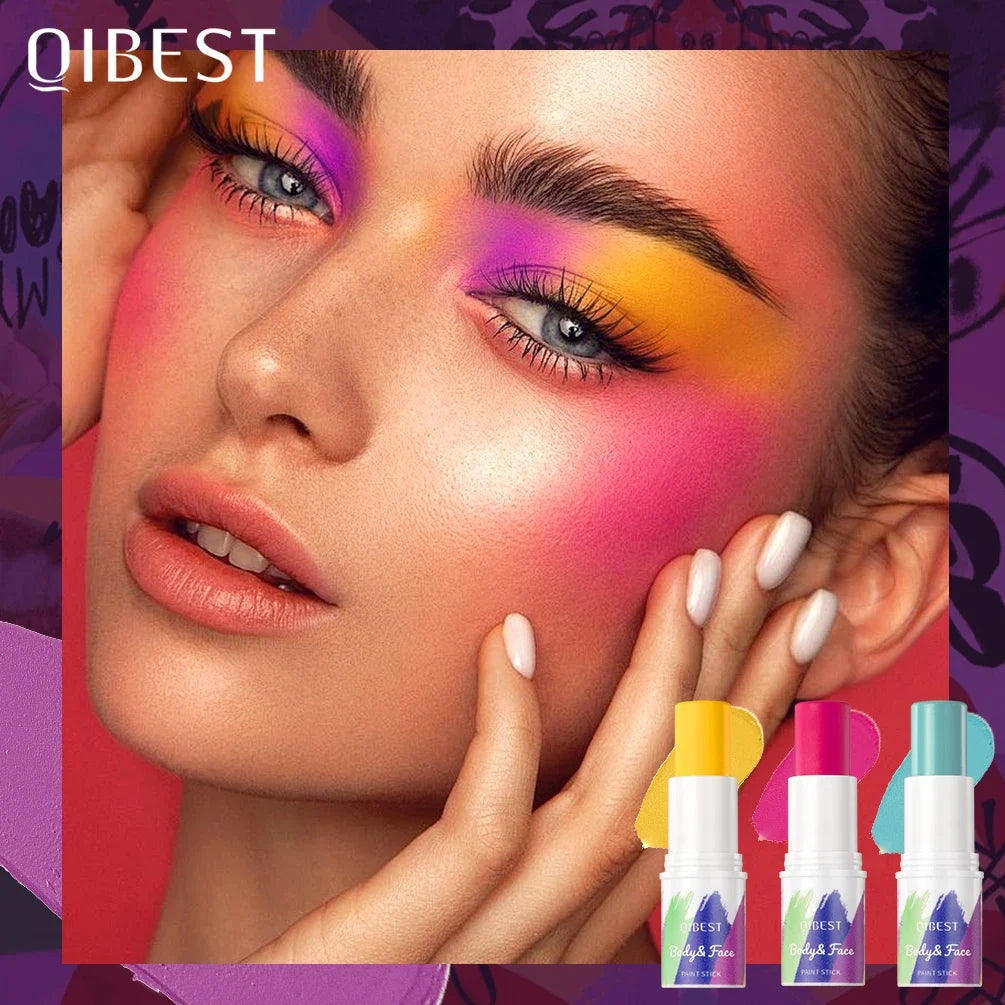 QIBEST Blendable Body Paint Stick – Colorful Eye & Face Makeup Body Paint Makeup Stick Qme