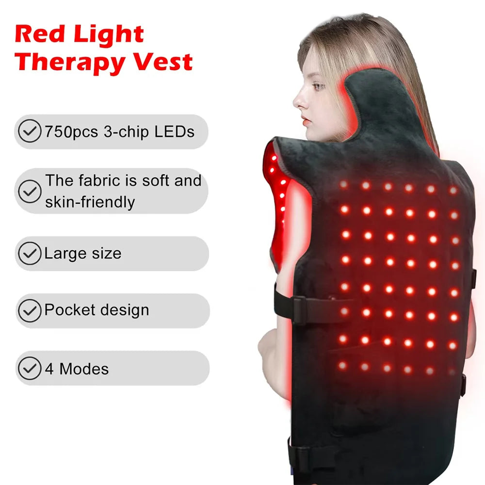 Red Light Therapy Mat 750 LEDs Full Body 660nm & 850nm Light Therapy Mat Qst