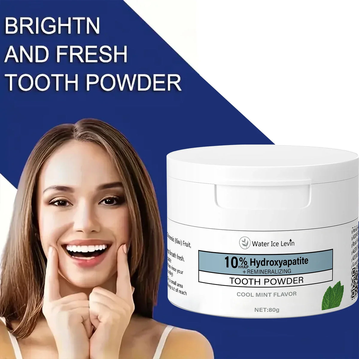 Qme Cool Mint Tooth Powder – Charcoal & Hyaluronic Acid Tooth Powder Qme