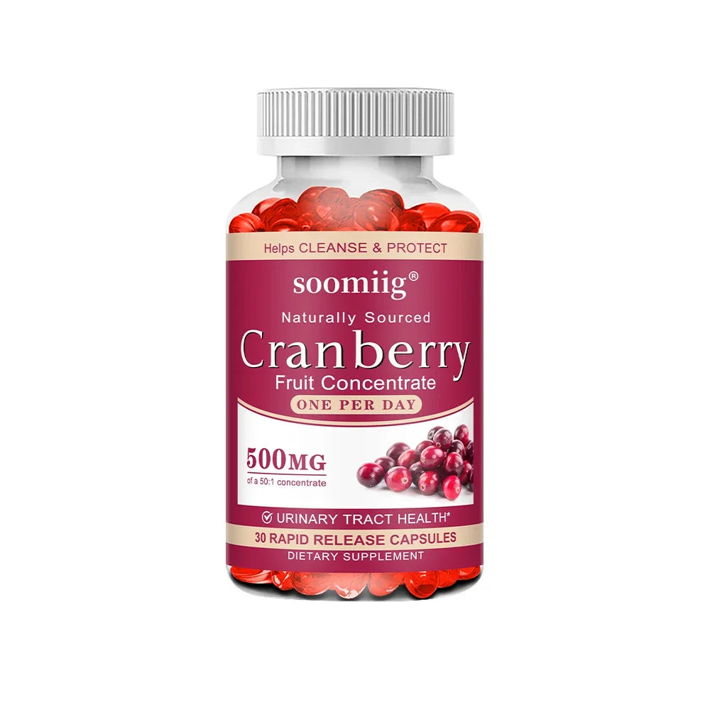 Organic Cranberry Extract Supplement – 120 Capsules | SOOMIIG Herbal Supplement Qst 30 count-1 bottle