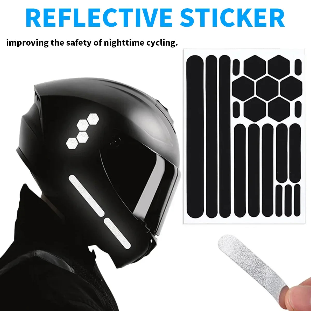 Helmet Reflective Warning Stickers – Night Safety Visibility Decals Reflective Safety Sticker Qme