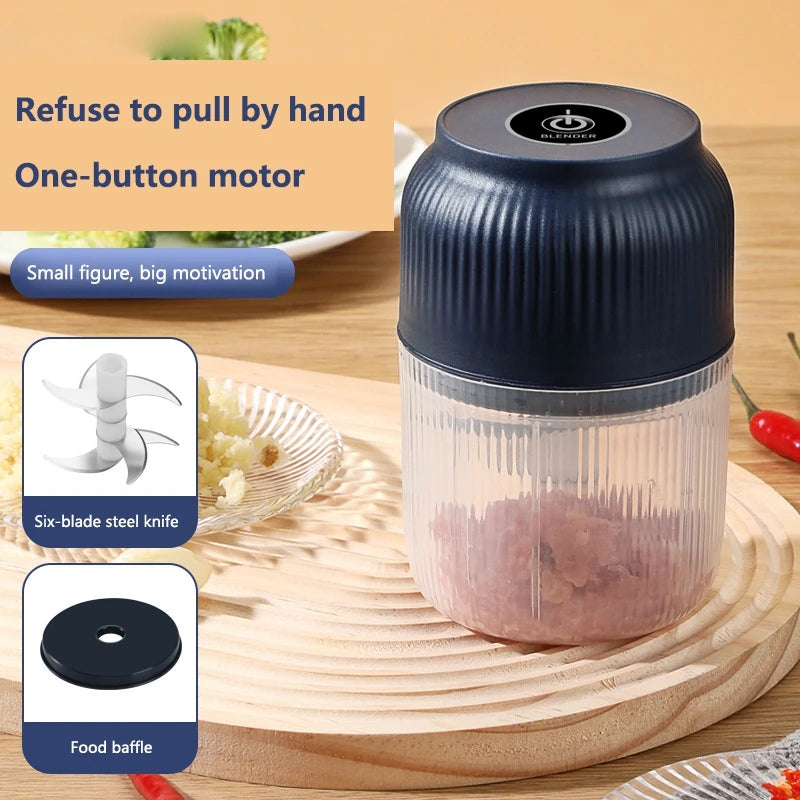Mini Electric Garlic Crusher – USB Rechargeable Chopper Electric Food Chopper Qst