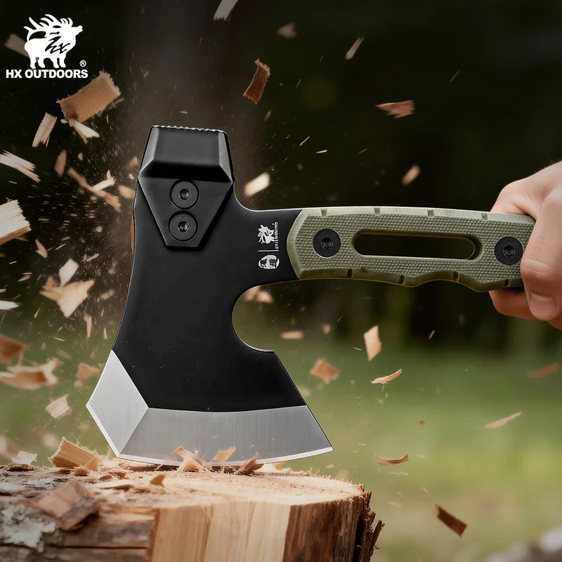HX Outdoors Camping Axe 440C Steel G10 Handle & Kydex Sheath Camping Axe Qst