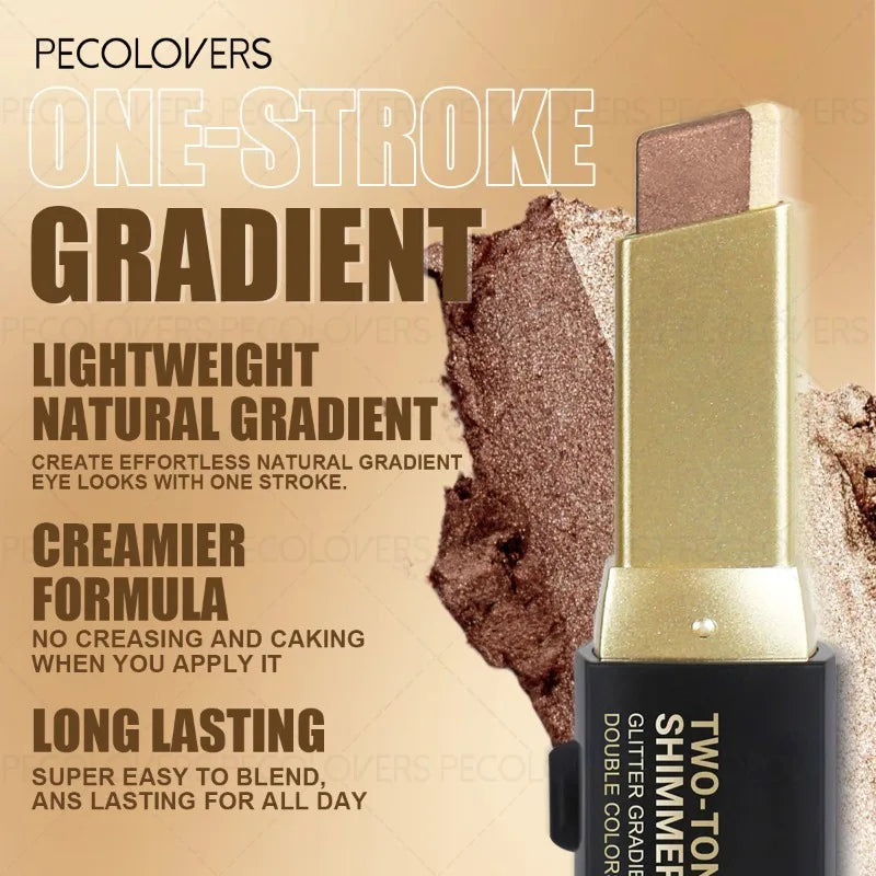 Pearl Shimmer Two-Tone Eyeshadow Stick – Pigmented & Long-Lasting Eyeshadow Stick Qme