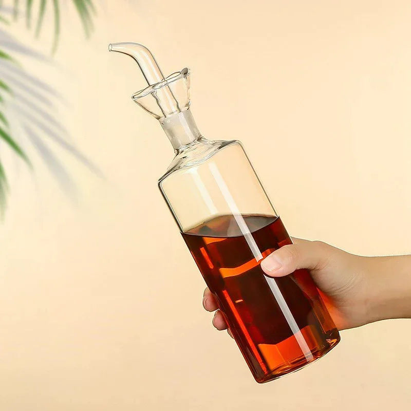 Borosilicate Glass Oil & Vinegar Pot – Leak-Proof Dispenser Oil & Vinegar Dispenser Qme