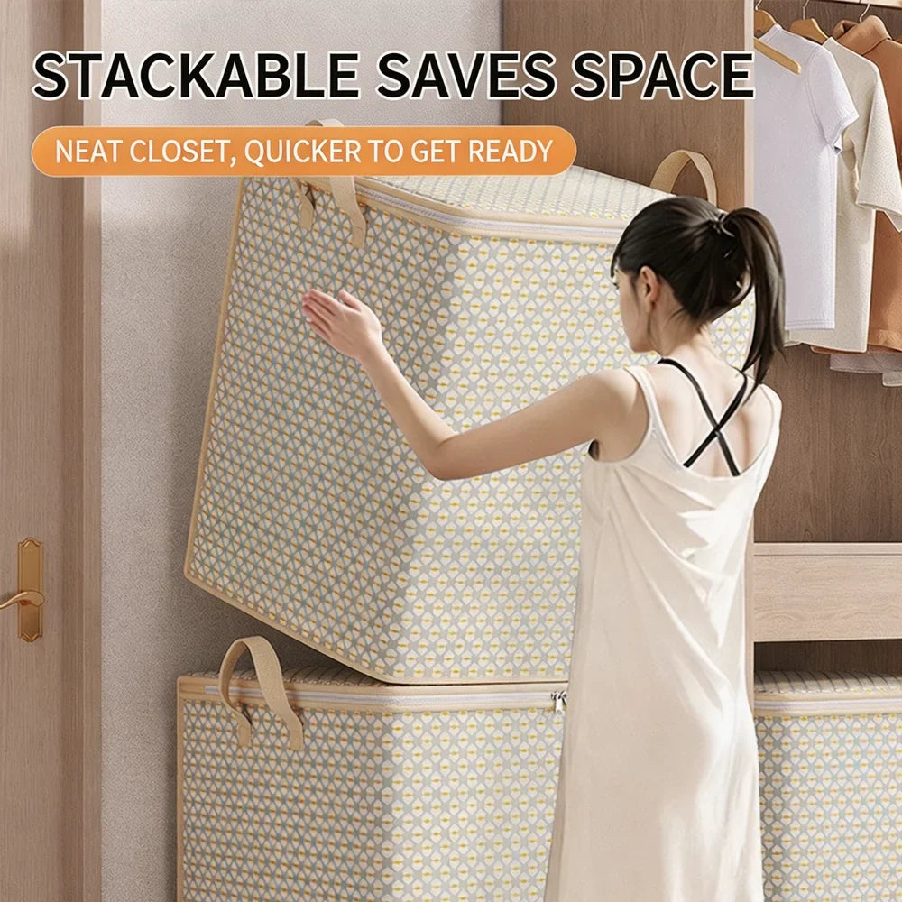 Extra Large Quilt Storage Bag – Foldable Clothes Organizer Quilt Storage Bag Qme