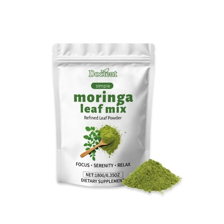 Docteat Moringa Leaf Powder | Vitamins A & C, Calcium, Iron 180g Superfood Powder Qst 180g (Pack of 1)