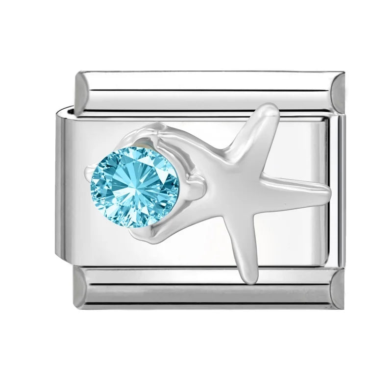 Zircon Italian Charm Links – Bow Knot Floral Heart Butterfly Italian Charm Links Qme Style 3