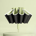 20-Bone Windproof Reverse Folding UV Umbrella | Auto Open Windproof UV Umbrella Qst Green 10K metal-fiber composite