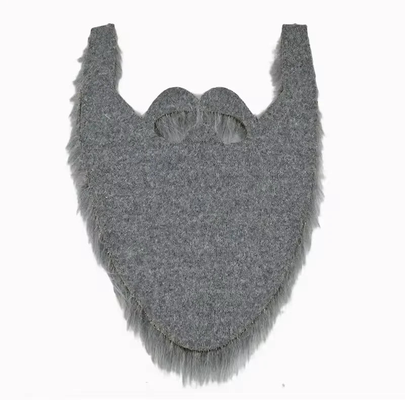 Fake White Plush Beard – Santa Claus Cosplay Party Prop Costume Beard Prop Qst