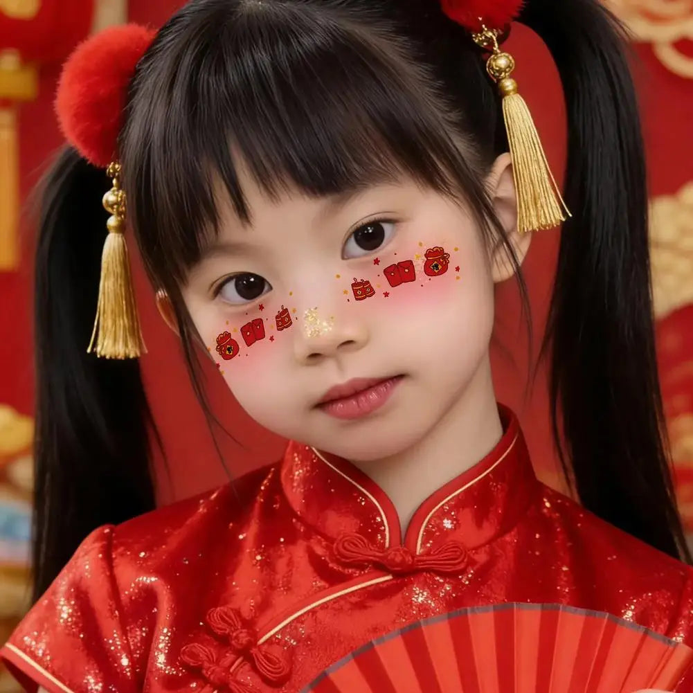 2026 New Year Face Decals – Festive Party Makeup Stickers Face Decal Stickers Qme