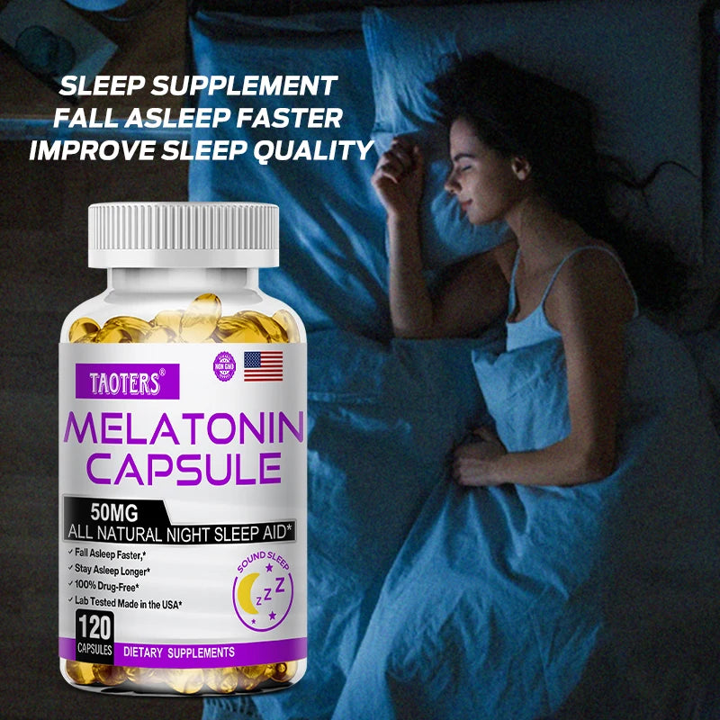 Melatonin Capsules 120ct – Non-GMO Sleep Support | Taoters Sleep Support Supplement Qst