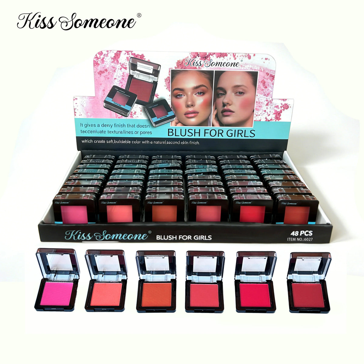 Vegan Matte Blush Powder Palette | 6 Shades, Long-Lasting Matte Blush Palette Qme