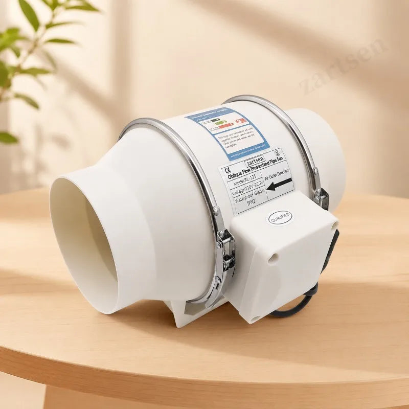 ZARTSEN DPT-100 Remote Control Inline Duct Fan – 38dB Quiet Inline Duct Fan Qst