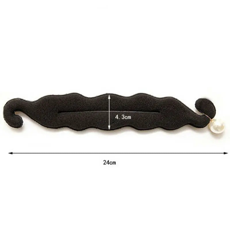 Foam Donut Bun Maker Hair Styling Twist Ring Tool – Black Hair Bun Maker Qst one size