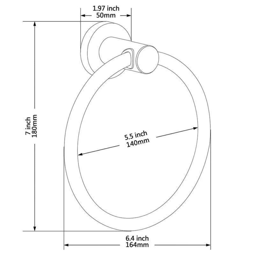 Semi-Circular Stainless Steel Wall Mounted Towel Ring Holder Towel Ring Holder Qme