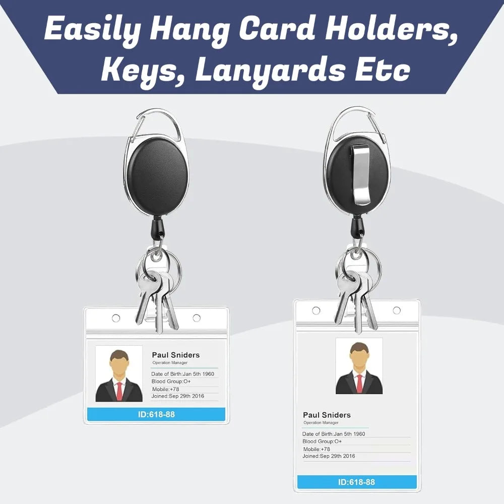 Heavy-Duty Transparent ID Badge Holder with Card Slots ID Badge Holder Qme