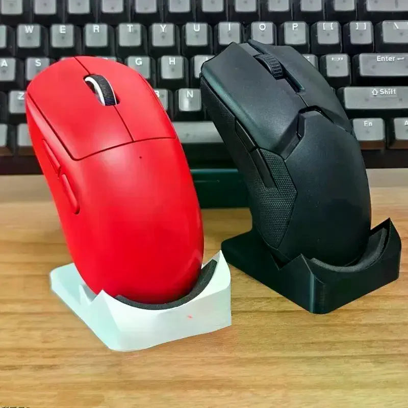3D Printed Wireless Mouse Stand | Non-Slip & Receiver Jack Mouse Display Stand Qme