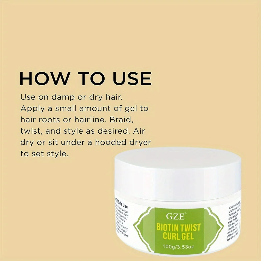 GZE Biotin Twist & Curl Gel – Hydrating Hair Styling Gel Curl Styling Gel Qme