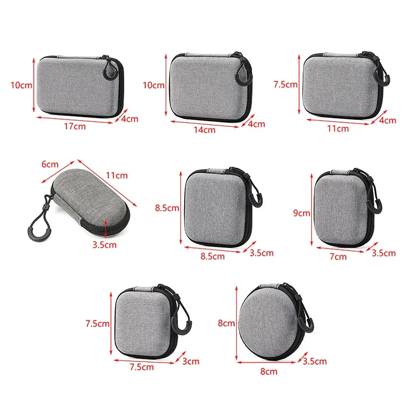 Portable Shockproof Headphone Case Hard EVA Storage Bag Headphone Storage Case Qme