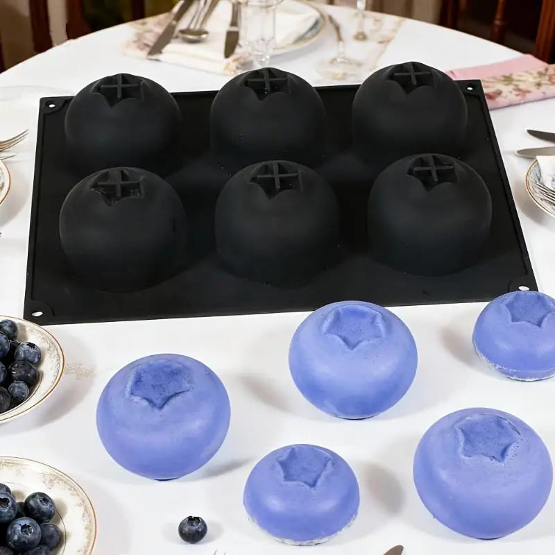 6-Cell Blueberry & Raspberry Silicone Mousse Mould | Fruit Design Silicone Mousse Mould Qme