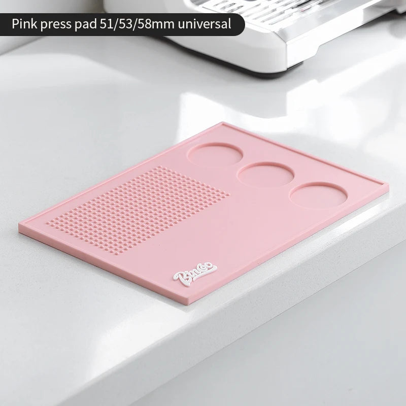 Bincoo Espresso Tamping Mat Stand 51–58mm Pink Barista Set Espresso Tamping Mat Qst only base