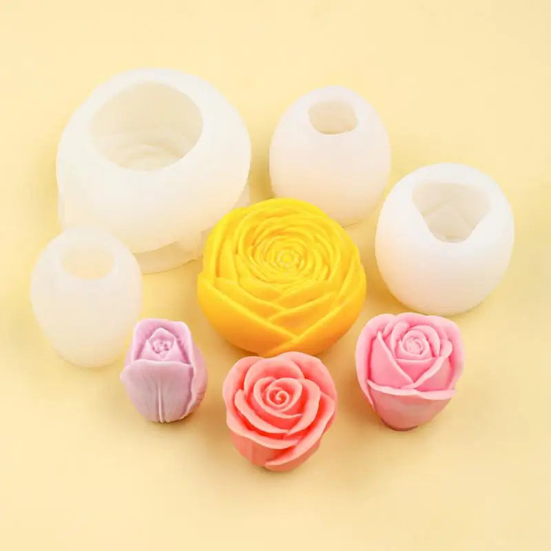 DIY Flower Silicone Resin Mold – Tulip & Rose Candle Plaster Silicone Craft Mold Qme