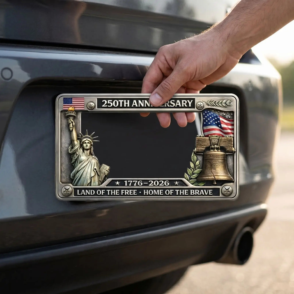 Statue of Liberty License Plate Frame – Alloy Front & Rear License Plate Frame Qme