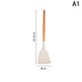 Wooden Handle Silicone Spatula & Soup Ladle | Heat Safe Silicone Spatula Ladle Qme A1