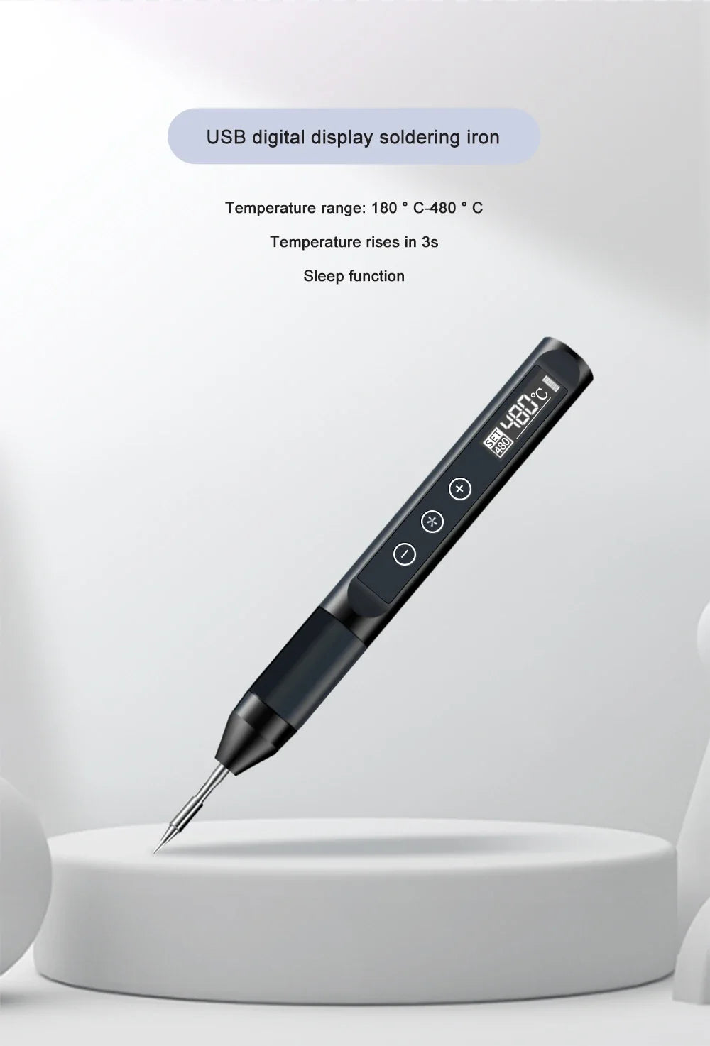 X210 USB Soldering Iron – Digital Temp Control, 30W Fast Heat USB Soldering Iron Qme