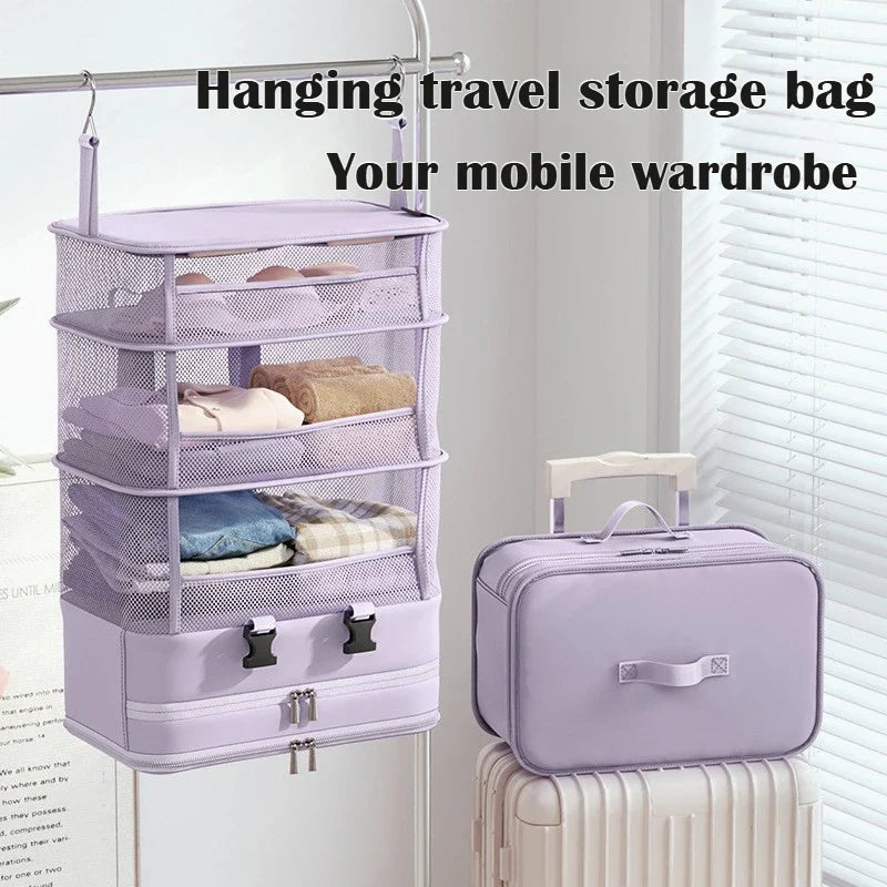 Portable Travel Hanging Organizer | Multilayer Clothes Storage Travel Hanging Organizer Qme