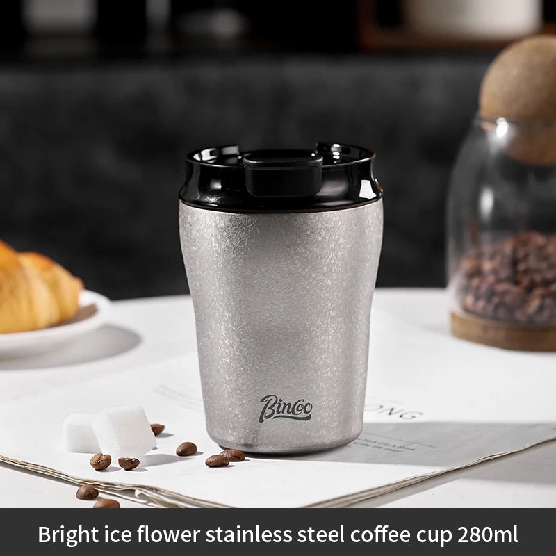 Bincoo 280ml Mini Vacuum Coffee Mug – Ceramic Liner Thermos Vacuum Insulated Mug Qst 280ml