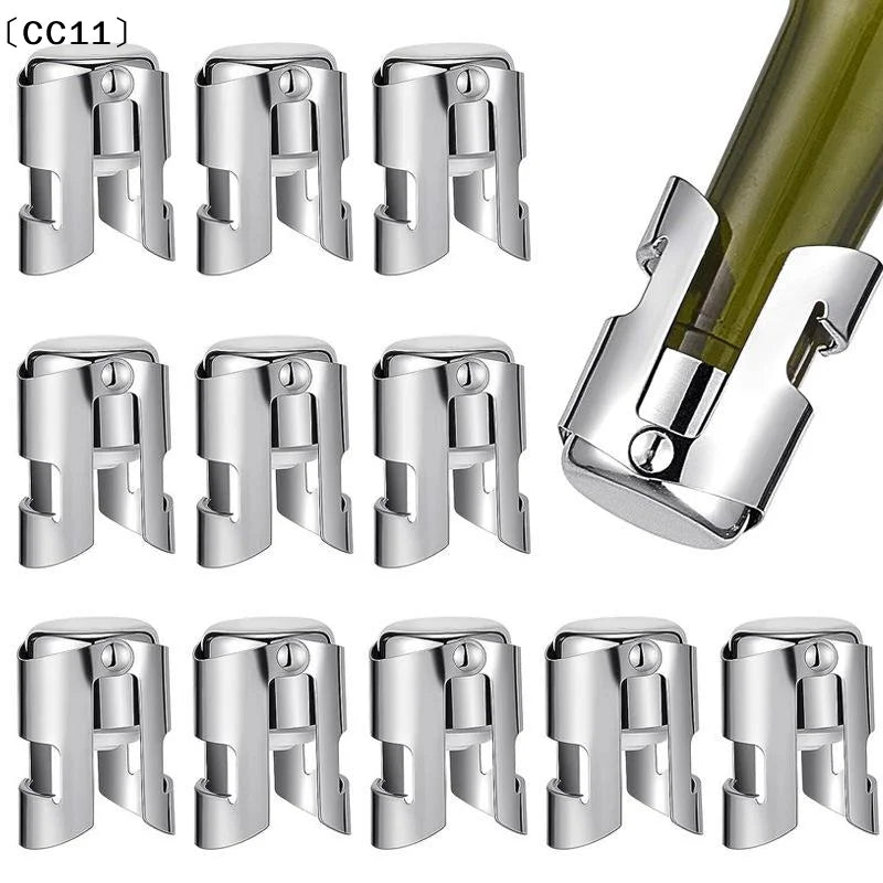 Stainless Steel Wine & Champagne Bottle Stopper Cork Plug Wine Bottle Stopper Qme