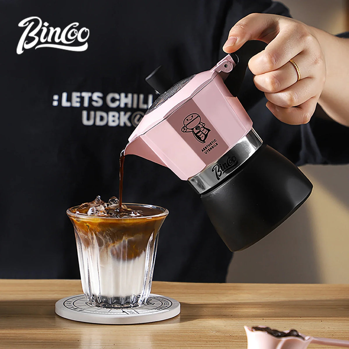 Bincoo Double Valve Moka Pot Espresso Maker 220V – Barista Stovetop Espresso Maker Qst