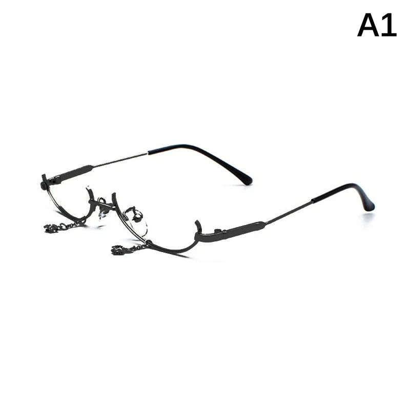 Women's Half Frame Decorative Glasses – No Lens Alloy Decorative Glasses Frame Qst A1