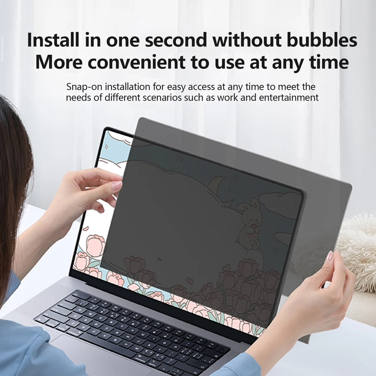 Privacy Screen Protector 13.3–27" Blue Light Blocking Filter Privacy Monitor Filter Qst 14in