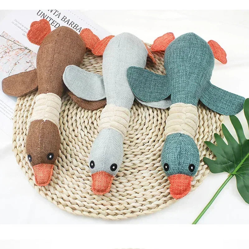 Wild Goose Plush Squeaky Chew Toy for Small Dogs & Puppies Plush Squeaky Dog Toy Qme