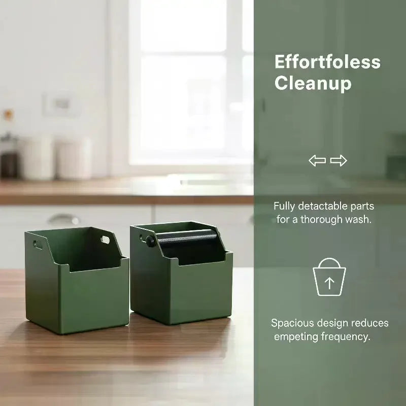 Espresso Knock Box Coffee Grounds Dump Bin | Anti-Slip Espresso Knock Box Qme