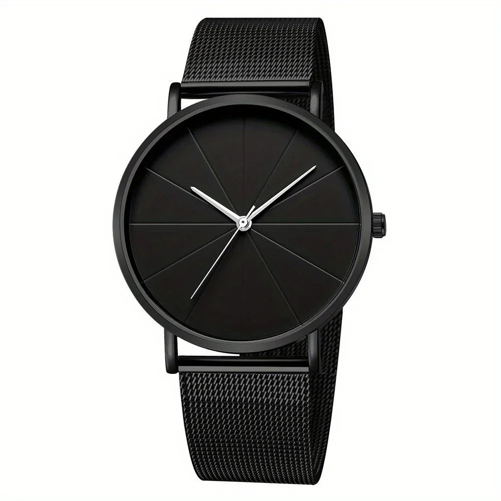Casual Quartz Watch Large Geo Dial Analog Mesh Strap Analog Quartz Watch Qme Multicolor No