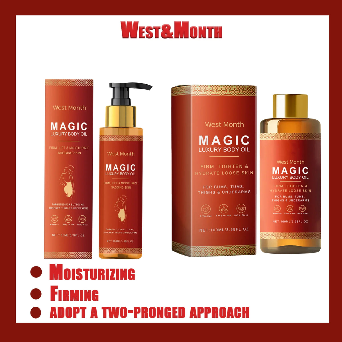 WESTMONTH Magic Luxury Body Oil – Firming & Moisturizing Body Nourishing Oil Qst