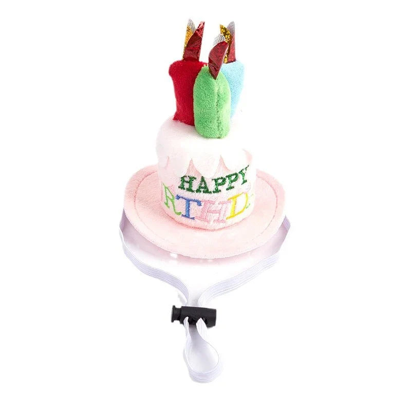 Adjustable Birthday Cake Hat for Dogs & Cats | Cute Pet Cap Pet Birthday Hat Qme