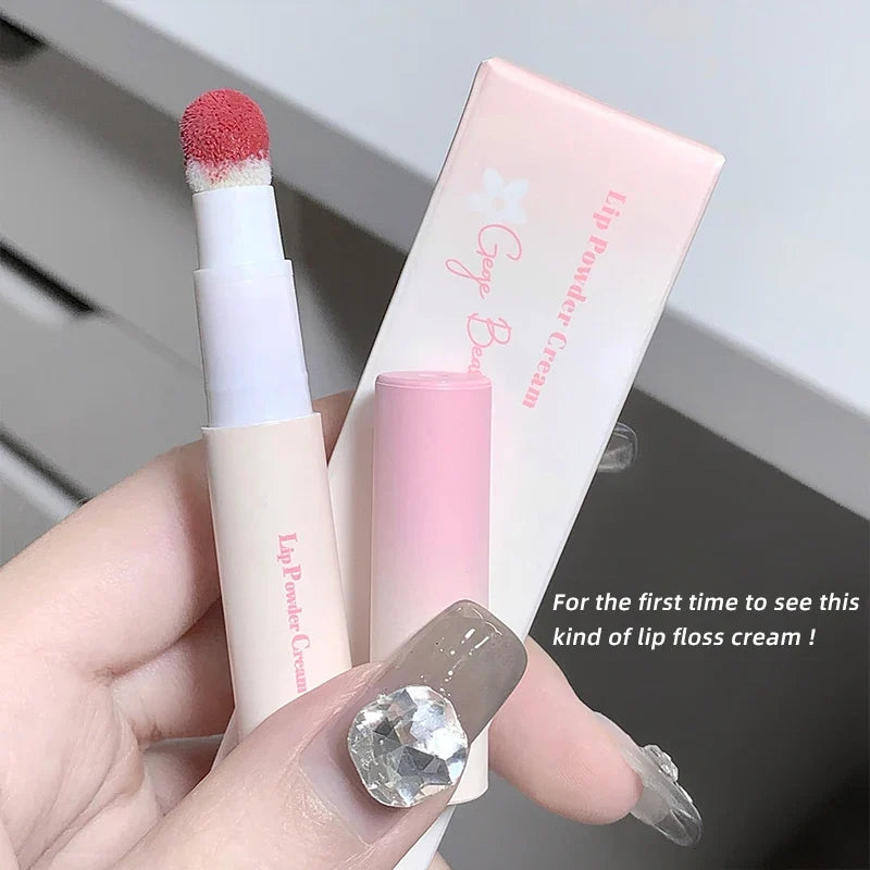 Gege Bear Sponge Tip Lip Powder Cream – Matte Lippie Gift Lip Powder Cream Qme