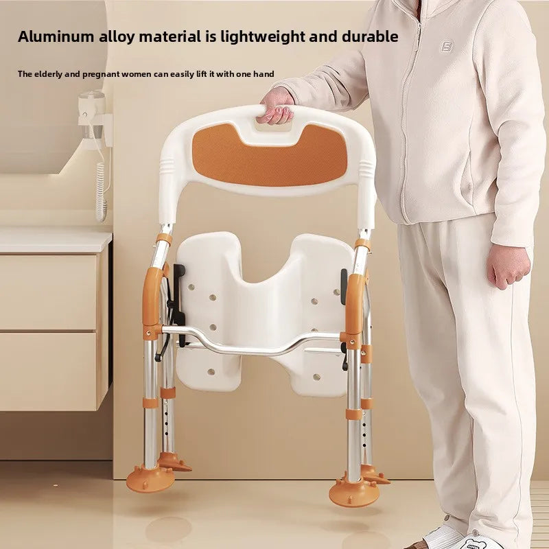 Foldable Non-Slip Bath Chair | Height-Adjustable, 150kg Capacity Shower Bath Chair Qst