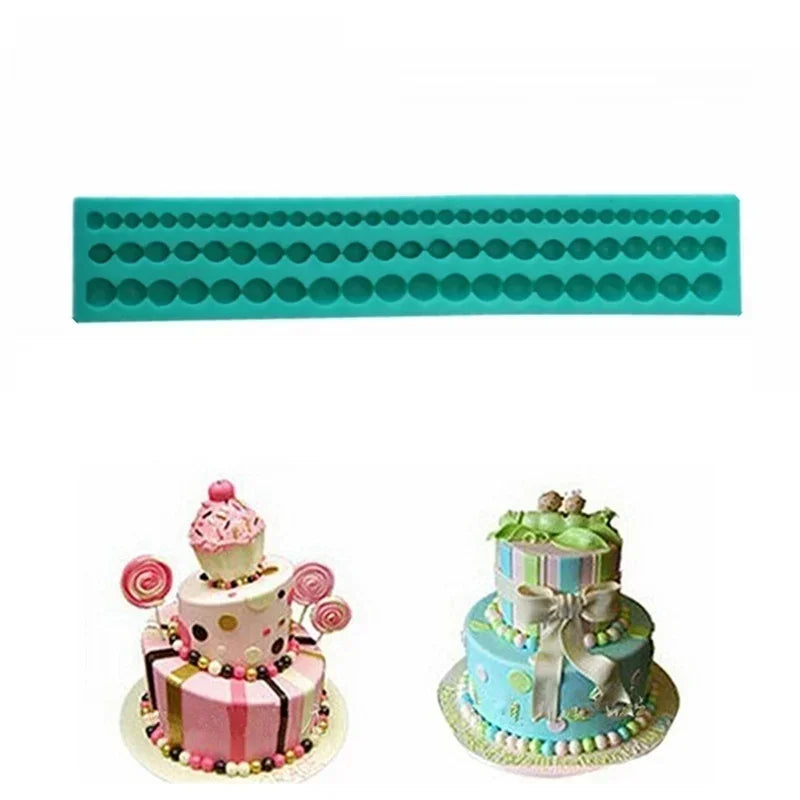 Silicone Pearl Strip Mold for Fondant & Chocolate Cake Decor Silicone Baking Mold Qme