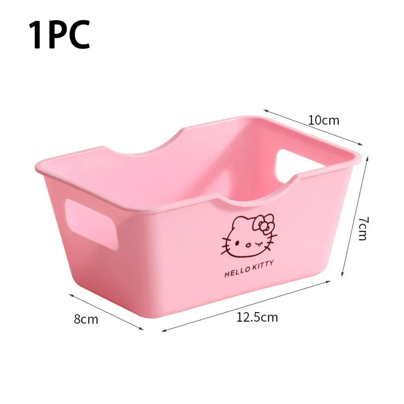 Hello Kitty Desktop Storage Basket | Cute Desk Organizer Desktop Storage Basket Qme 1pc 10cm*15cm