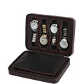 Portable PU Leather Travel Watch Box – Dustproof Zipper Case Travel Watch Case Qme 8 Grids Carbon fiber