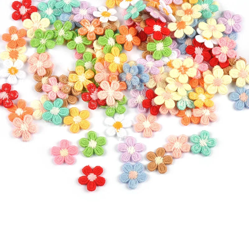 30pcs Mixed 12-Color Flower Patches for DIY Sewing & Crafts Fabric Flower Patches Qme
