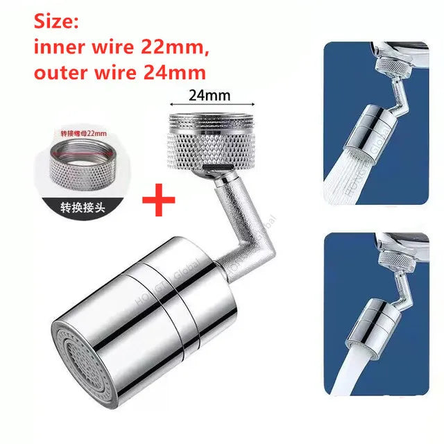 1080° Rotation Metal Faucet Sprayer Head – Universal Kitchen Sink Faucet Sprayer Head Qme 720 degree double